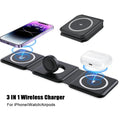 100W 3 in 1 foldable Wireless Charger Pad Stand for iPhone 15 14 13 12Pro Max Airpods iWatch Fast Wireless Charging Dock Station